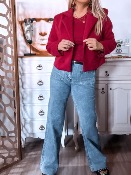 BLAZER CROPPED BORDEAUX