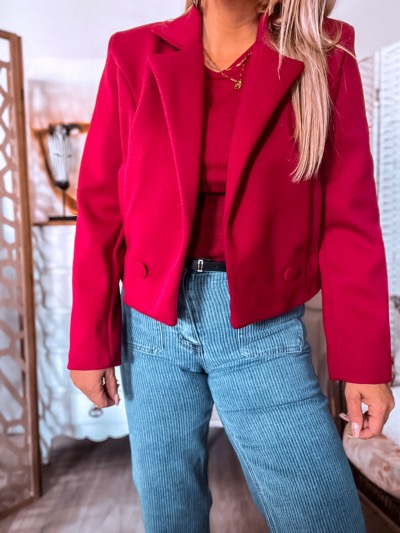 BLAZER CROPPED BORDEAUX