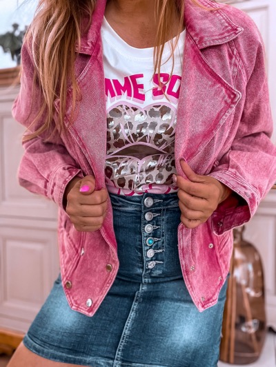 VESTE JEAN PEPS ROSE