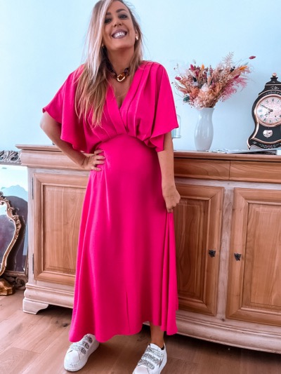 ROBE LONGUE ALABAMA FRAMBOISE