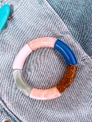 BRACELET LEOP GLITTER BLUE