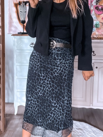 JUPE ANNA LEOPARD BLACK