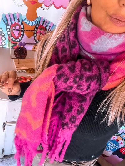 ECHARPE DOUDOU LEOP ROSE