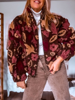 VESTE TEDDY DOUDOU BLOOMY CHOCO