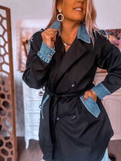 TRENCH DENIM NOIR MILA